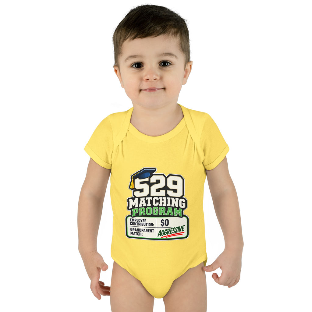 529 Matching Program: Grandparents Baby Bodysuit | Funny Finance Kids Clothing