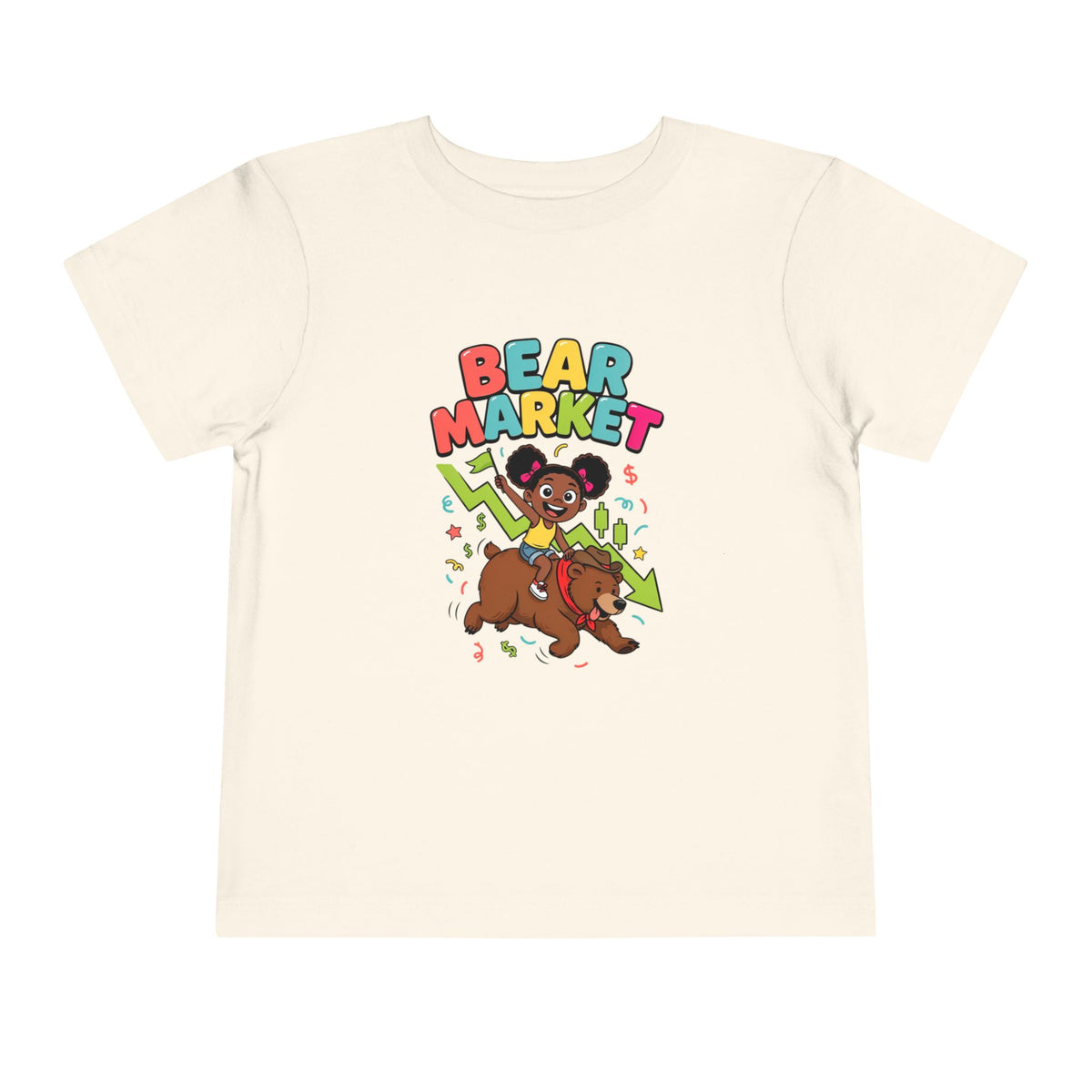 BEAR MARKET. Girls' Toddler Tee | Funny Finance Kids Clothing