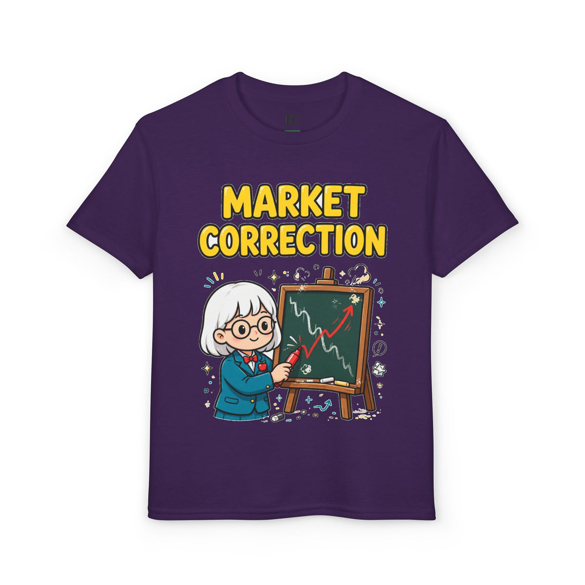 MARKET CORRECTION. Girls' Youth Tee | Funny Finance Kids Clothing