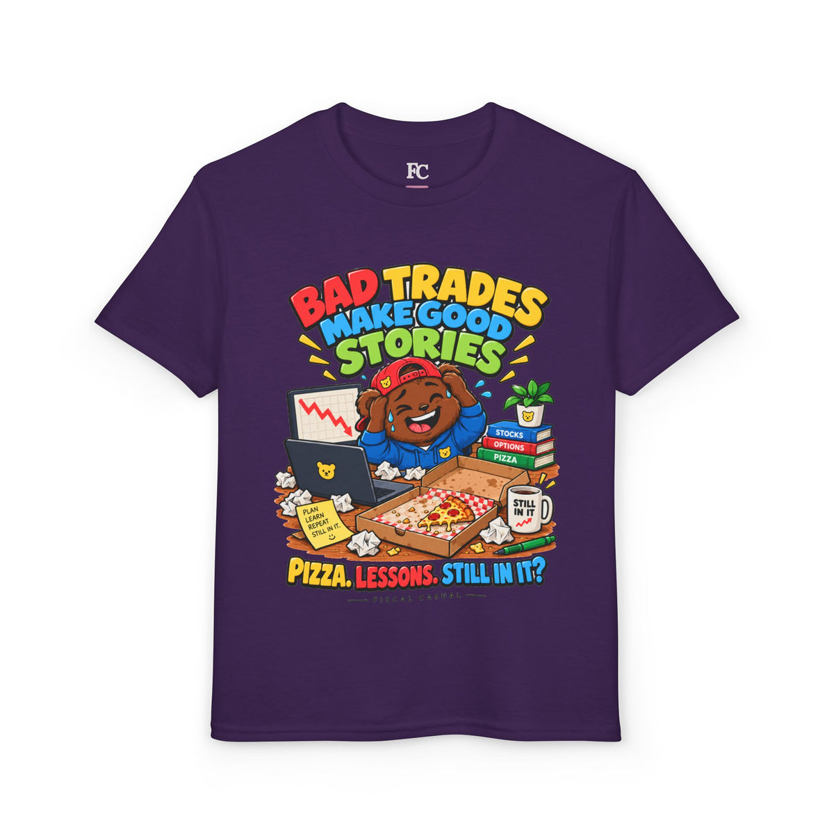 BEAR BAD TRADES. Youth Tee | Funny Finance Kids Clothing