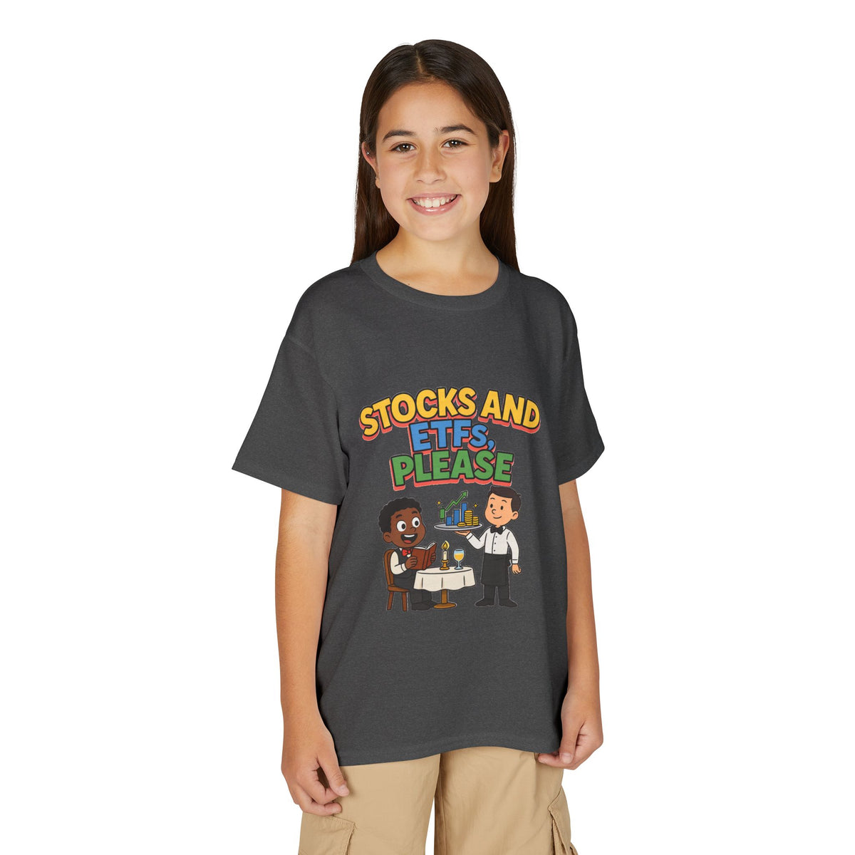 STOCKS AND ETFS, PLEASE. Boys' Youth Tee | Funny Finance Kids Clothing