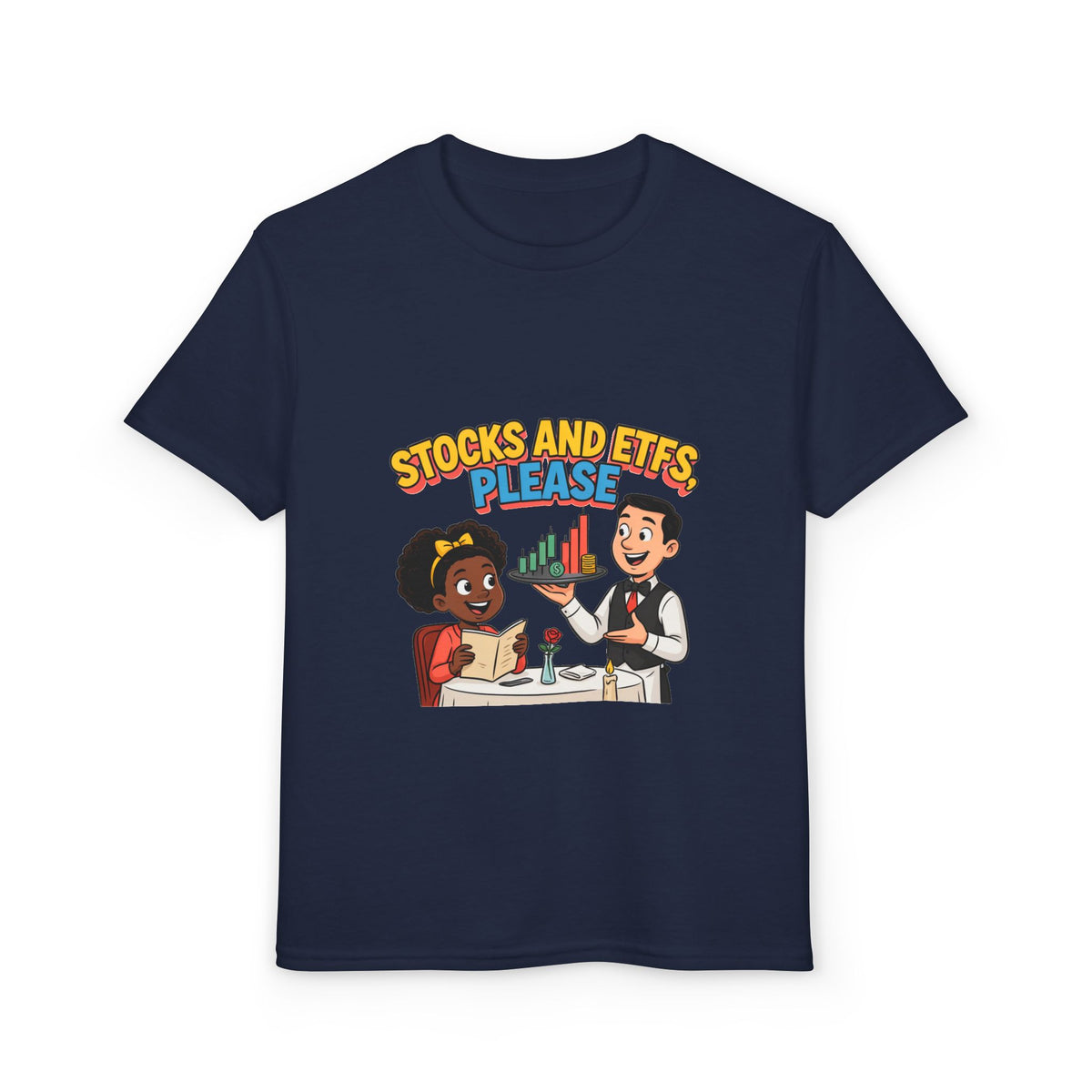 STOCKS AND ETFS, PLEASE. Girls' Youth Tee | Funny Finance Kids Clothing