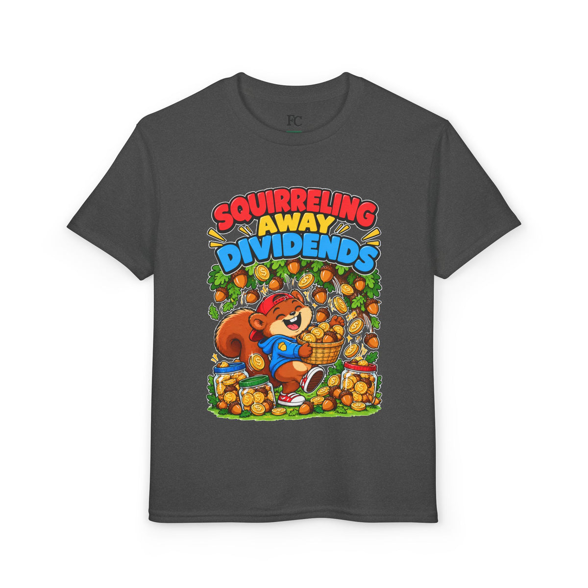 SQUIRRELING AWAY DIVIDENDS. Youth Tee | Funny Finance Kids Clothing