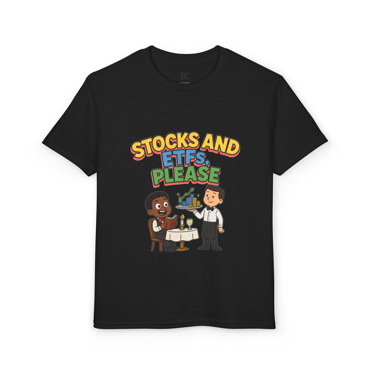 STOCKS AND ETFS, PLEASE. Boys' Youth Tee | Funny Finance Kids Clothing
