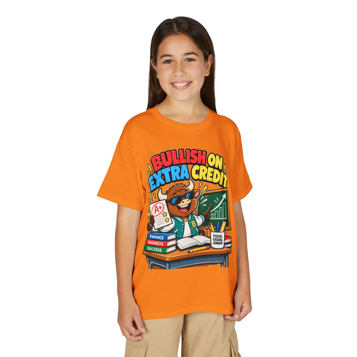 BULLISH ON EXTRA CREDIT. Youth Tee | Funny Finance Kids Clothing