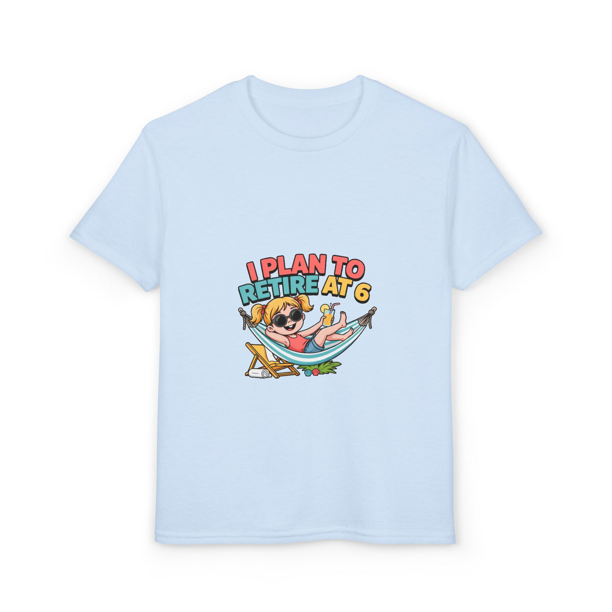 I PLAN TO RETIRE AT 6. Girls' Youth Tee | Funny Finance Kids Clothing