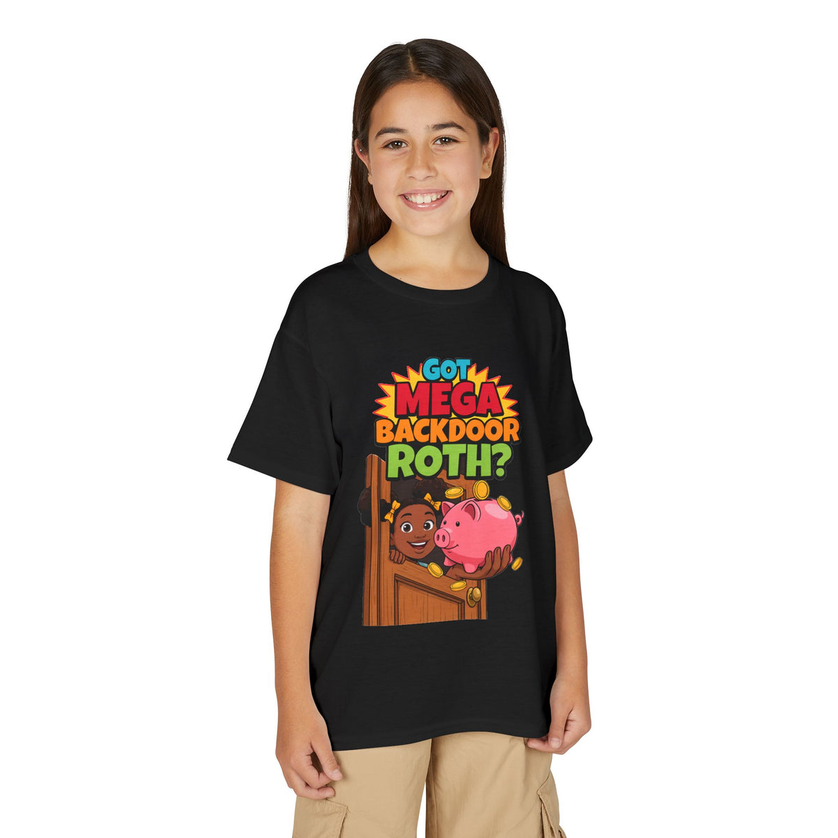 GOT MEGA BACKDOOR ROTH?. Girls' Youth Tee | Funny Finance Kids Clothing