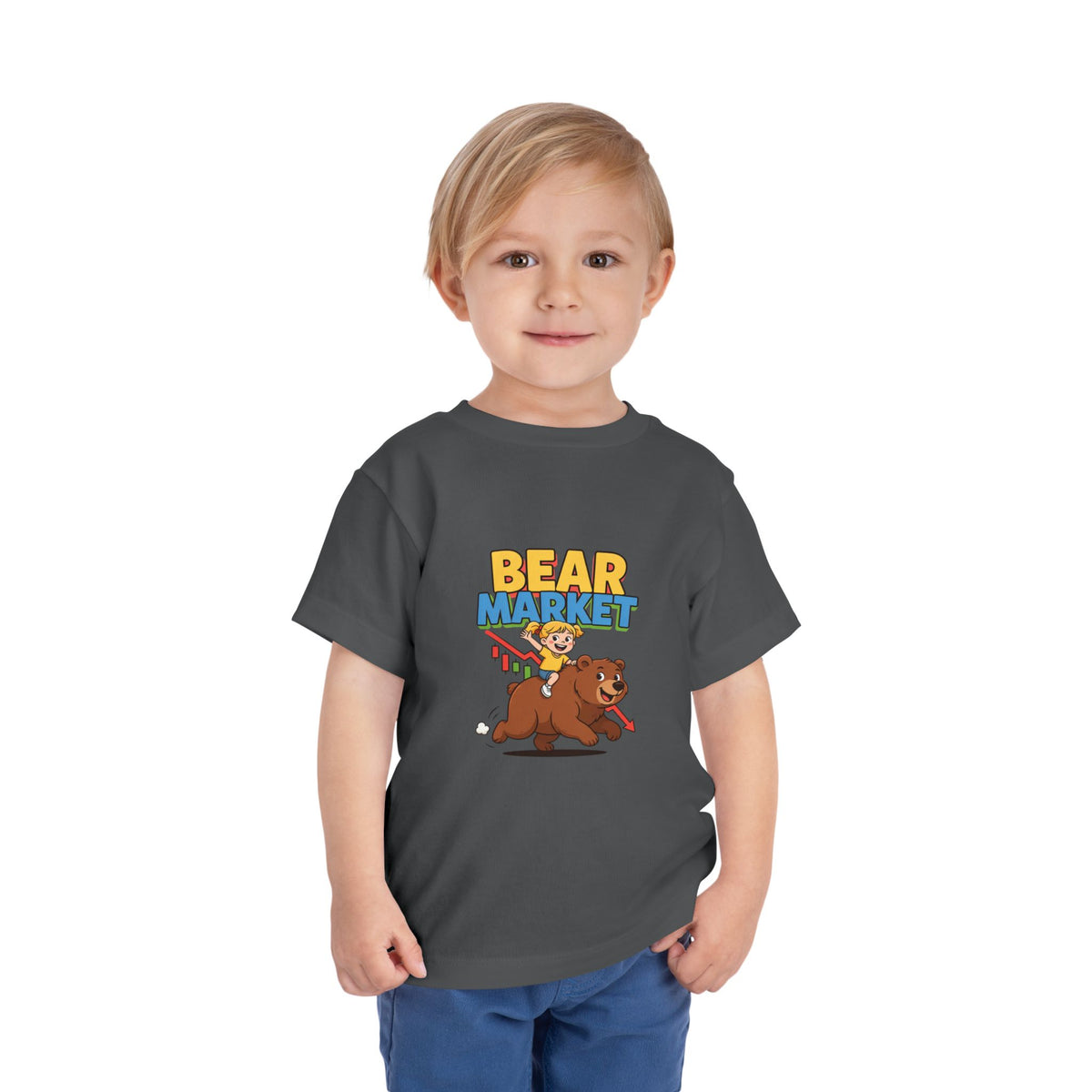 BEAR MARKET. Girls' Toddler Tee | Funny Finance Kids Clothing