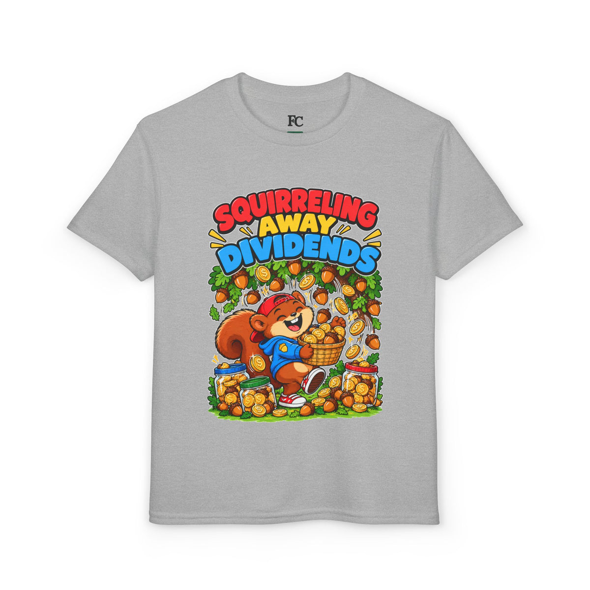 SQUIRRELING AWAY DIVIDENDS. Youth Tee | Funny Finance Kids Clothing