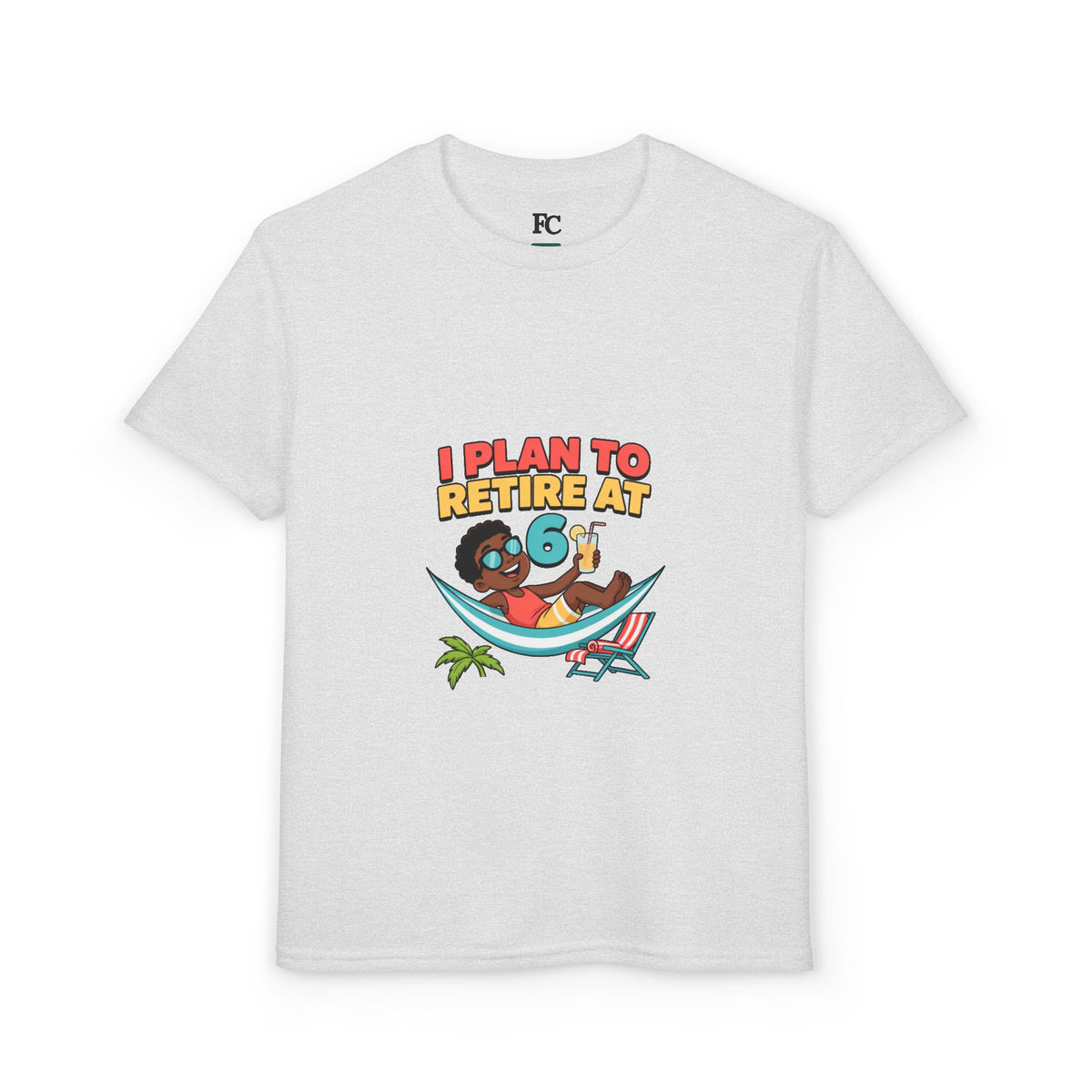 I PLAN TO RETIRE AT 6. Boys' Youth Tee | Funny Finance Kids Clothing