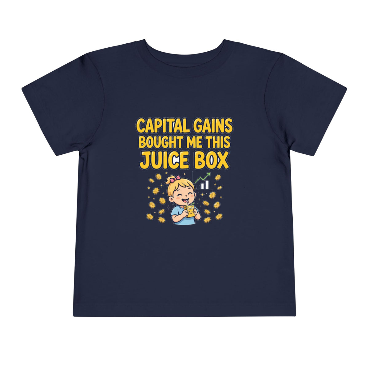 CAPITAL GAINS BOUGHT ME THIS JUICE BOX. Toddler Tee | Funny Finance Kids Clothing. Toddler Tee | Funny Finance Kids Clothing