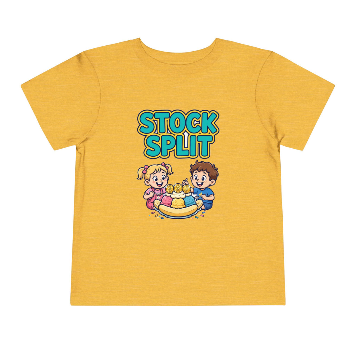 STOCK SPLIT. Girls' Toddler Tee | Funny Finance Kids Clothing
