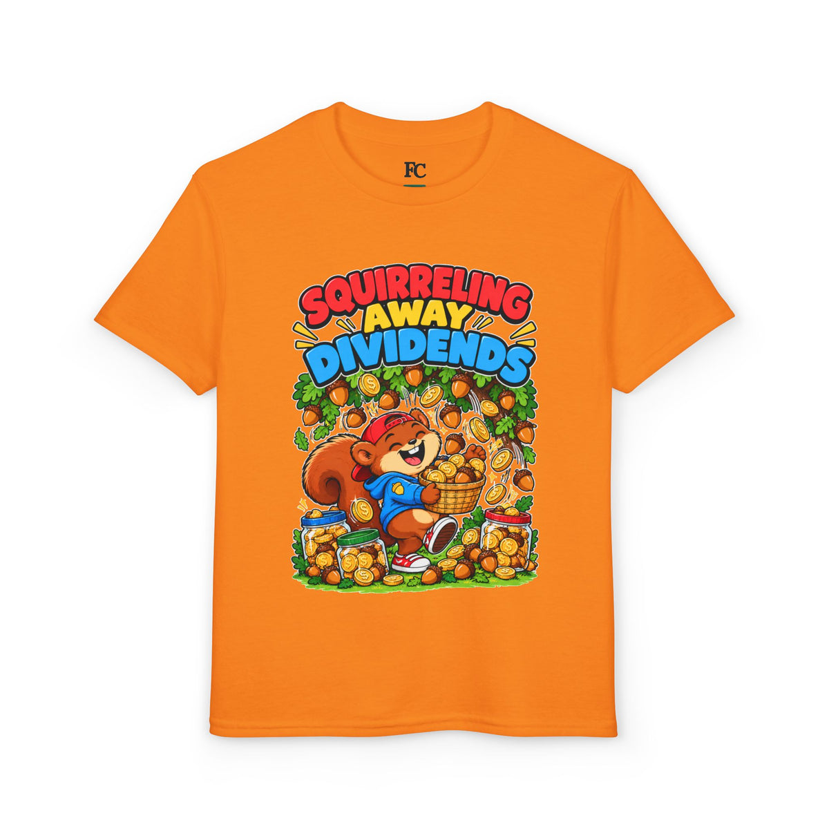 SQUIRRELING AWAY DIVIDENDS. Youth Tee | Funny Finance Kids Clothing