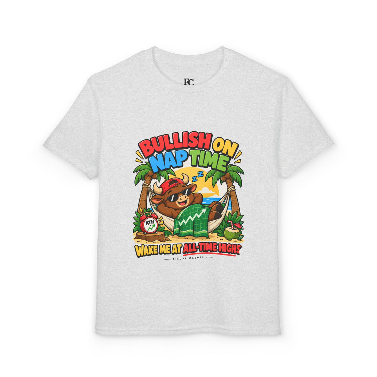 BULL NAP TIME. Youth Tee | Funny Finance Kids Clothing