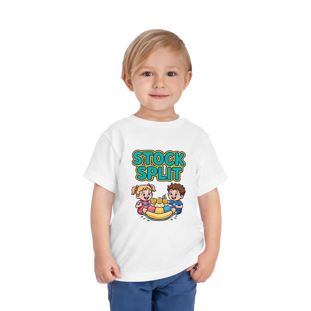 STOCK SPLIT. Girls' Toddler Tee | Funny Finance Kids Clothing