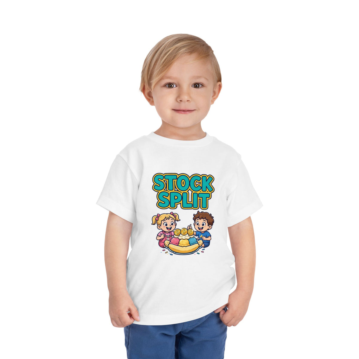 STOCK SPLIT. Girls' Toddler Tee | Funny Finance Kids Clothing