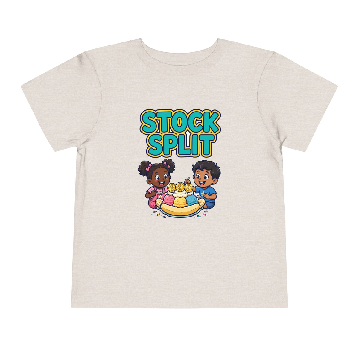 STOCK SPLIT. Girls' Toddler Tee | Funny Finance Kids Clothing