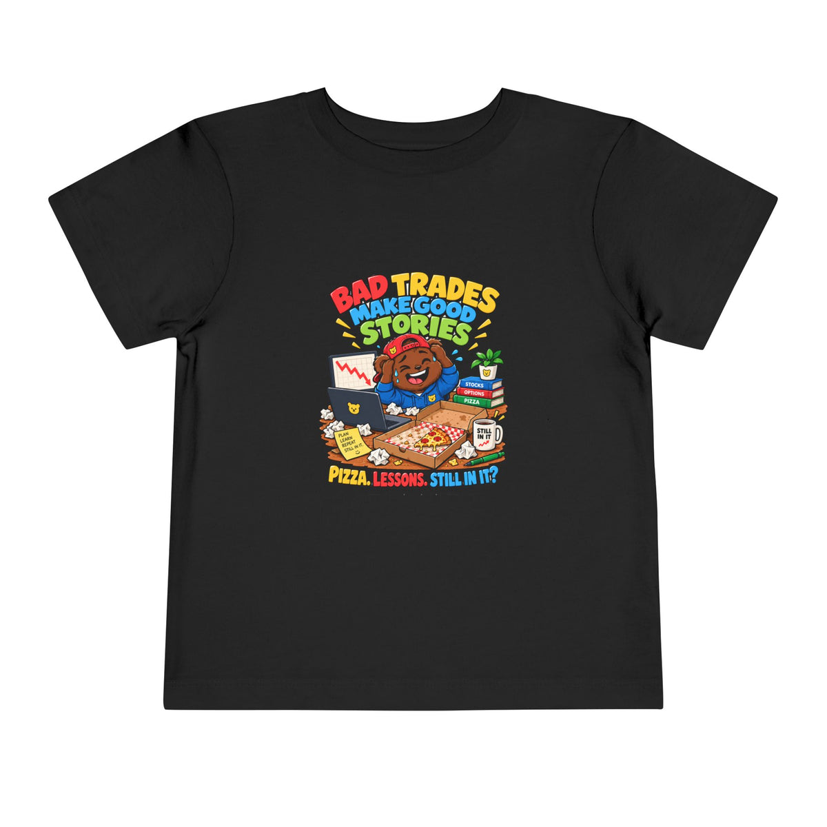 BEAR BAD TRADES. Toddler Tee | Funny Finance Kids Clothing