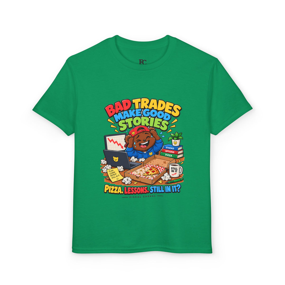 BEAR BAD TRADES. Youth Tee | Funny Finance Kids Clothing