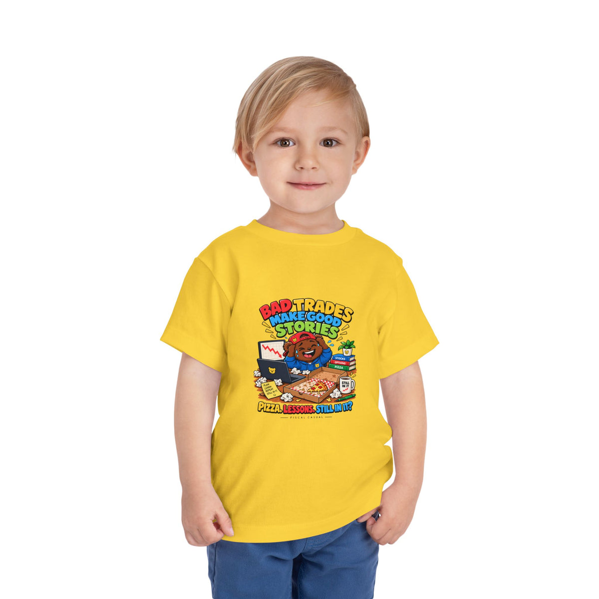 BEAR BAD TRADES. Toddler Tee | Funny Finance Kids Clothing