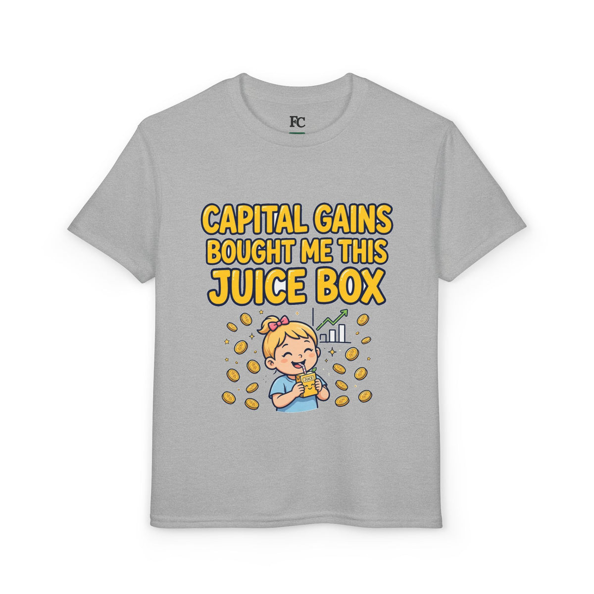 CAPITAL GAINS BOUGHT ME THIS JUICE BOX. Girls' Youth Tee | Funny Finance Kids Clothing
