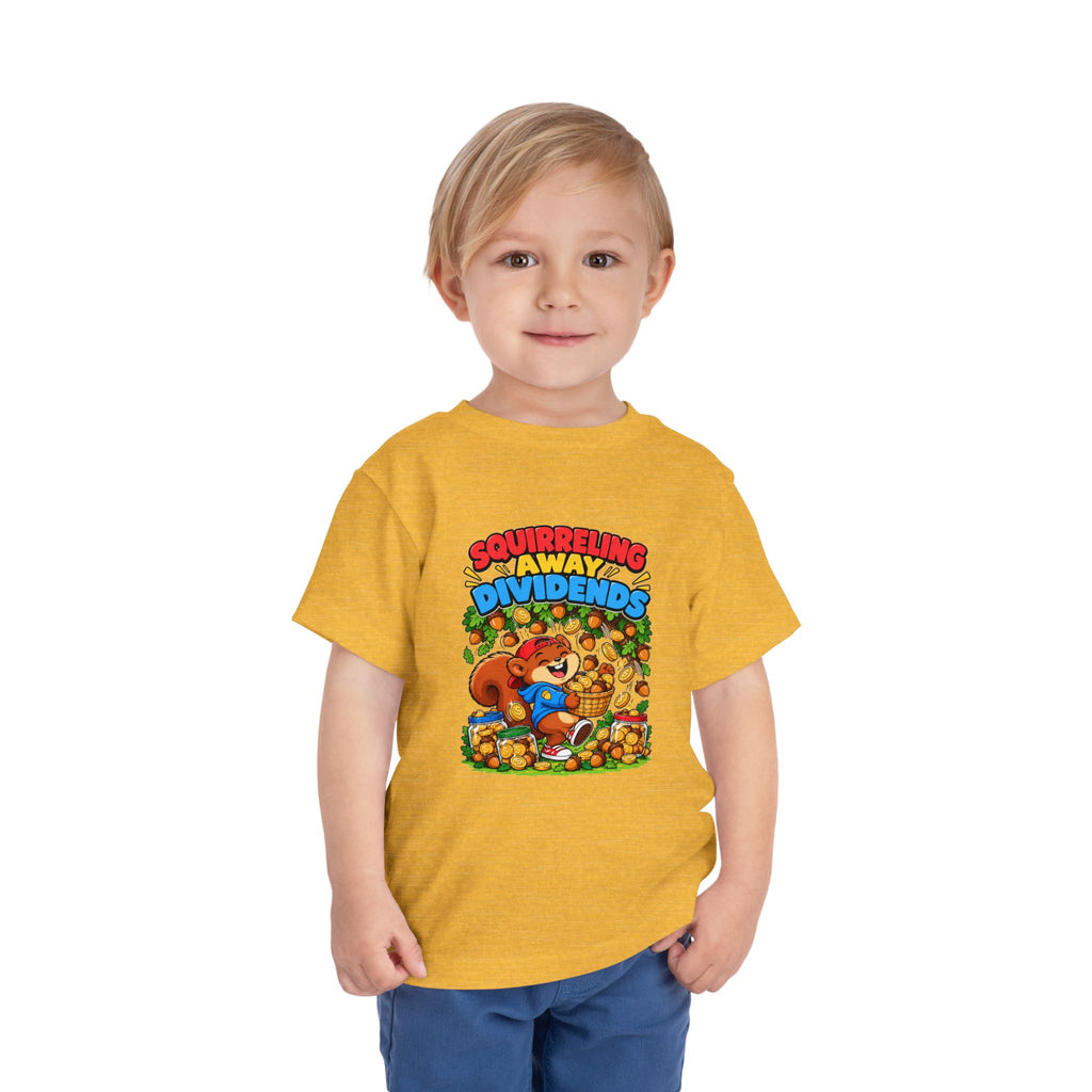 SQUIRRELING AWAY DIVIDENDS. Toddler Tee | Funny Finance Kids Clothing