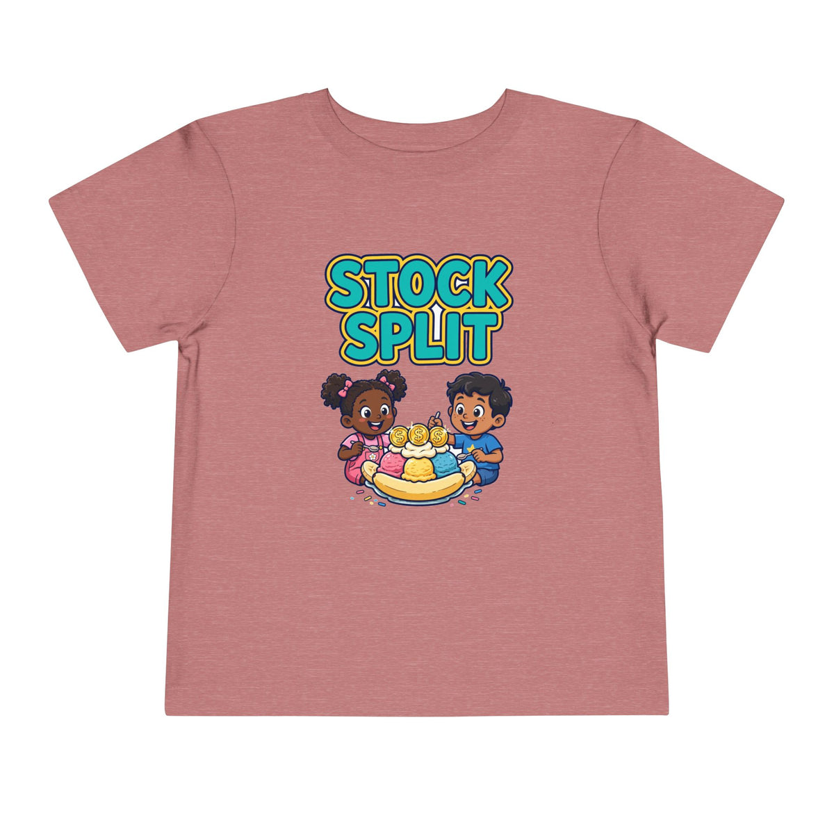 STOCK SPLIT. Girls' Toddler Tee | Funny Finance Kids Clothing
