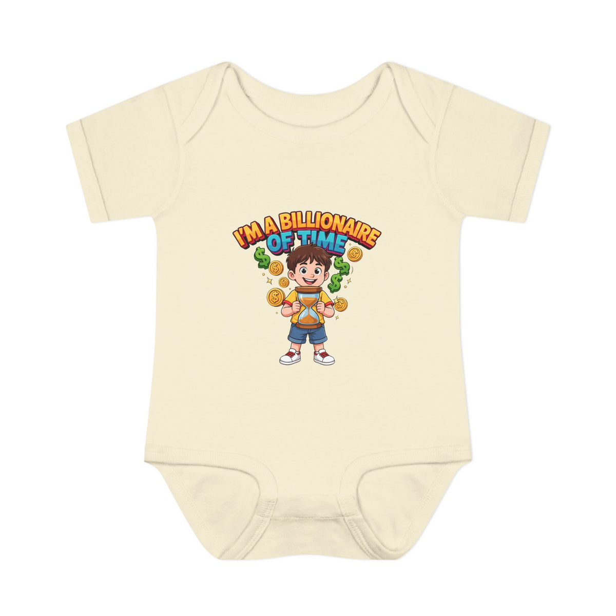 I'M A BILLIONAIRE OF TIME. Boys' Baby Bodysuit | Funny Finance Kids Clothing