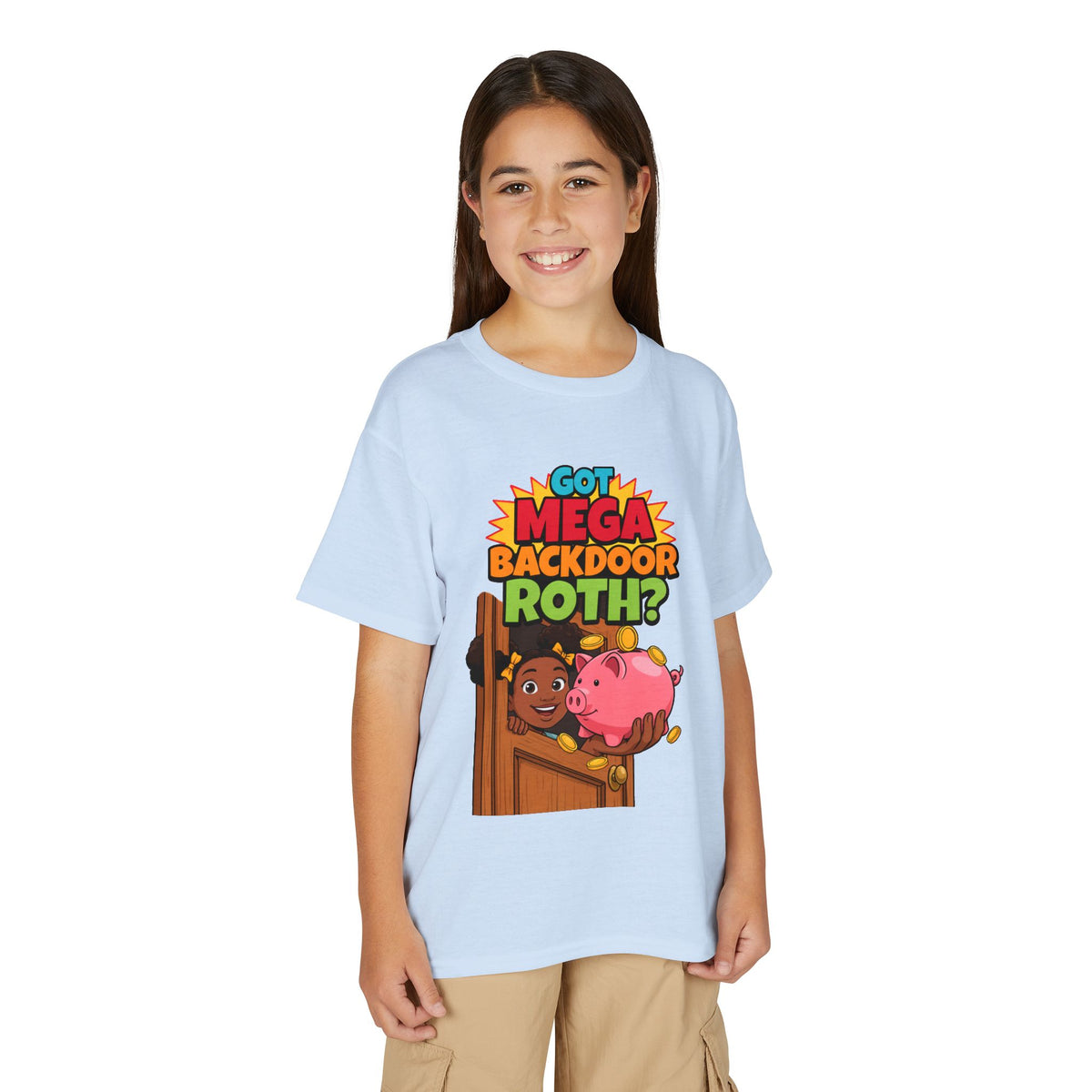 GOT MEGA BACKDOOR ROTH?. Girls' Youth Tee | Funny Finance Kids Clothing