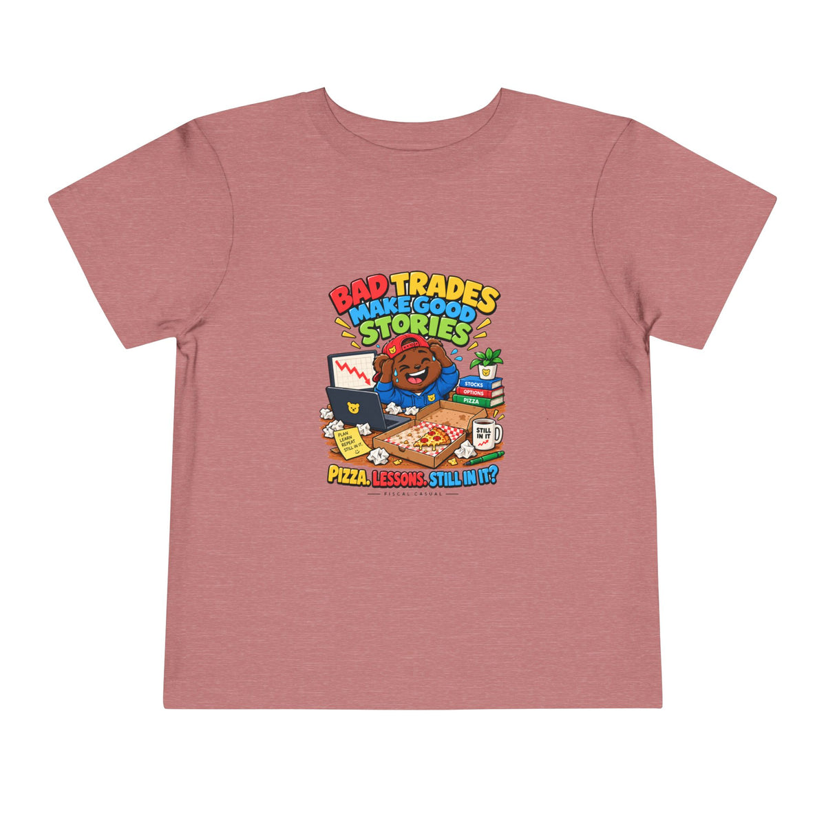 BEAR BAD TRADES. Toddler Tee | Funny Finance Kids Clothing