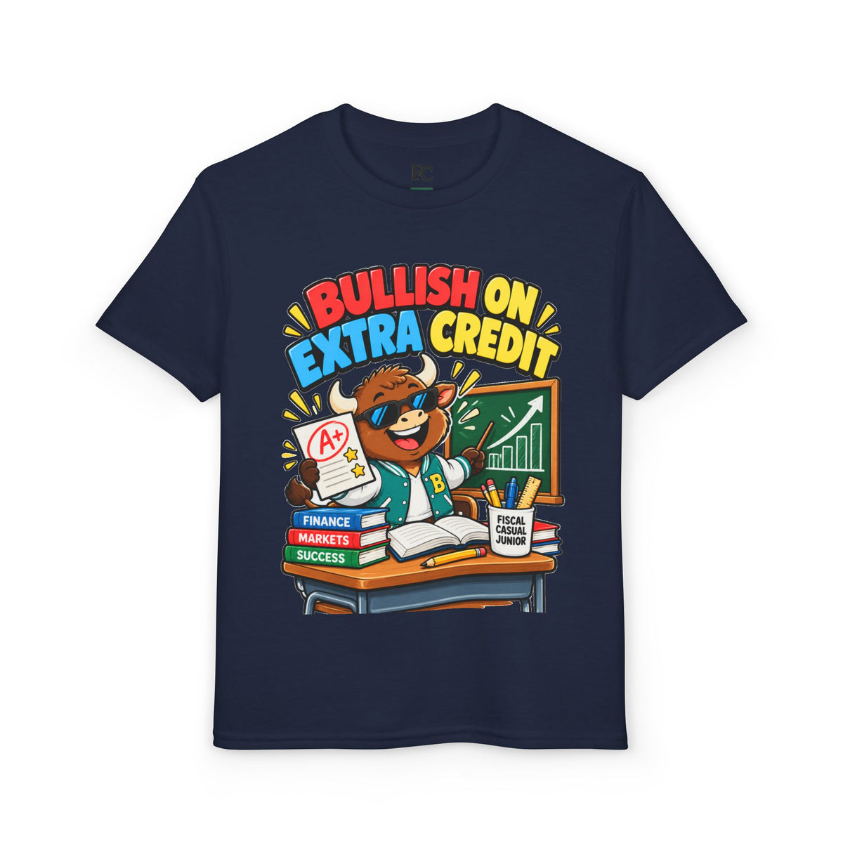 BULLISH ON EXTRA CREDIT. Youth Tee | Funny Finance Kids Clothing