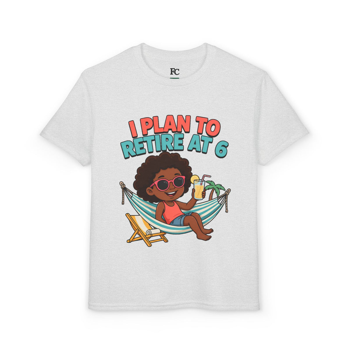 I PLAN TO RETIRE AT 6. Girls' Youth Tee | Funny Finance Kids Clothing