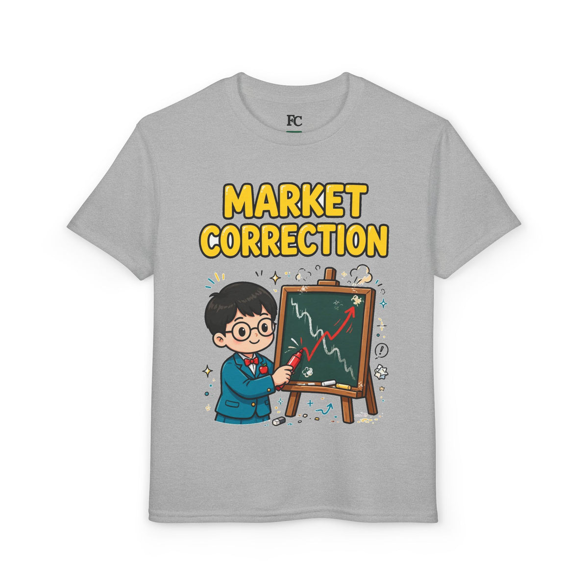 MARKET CORRECTION. Boys' Youth Tee | Funny Finance Kids Clothing