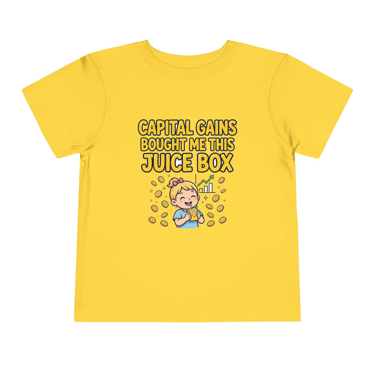 CAPITAL GAINS BOUGHT ME THIS JUICE BOX. Toddler Tee | Funny Finance Kids Clothing. Toddler Tee | Funny Finance Kids Clothing