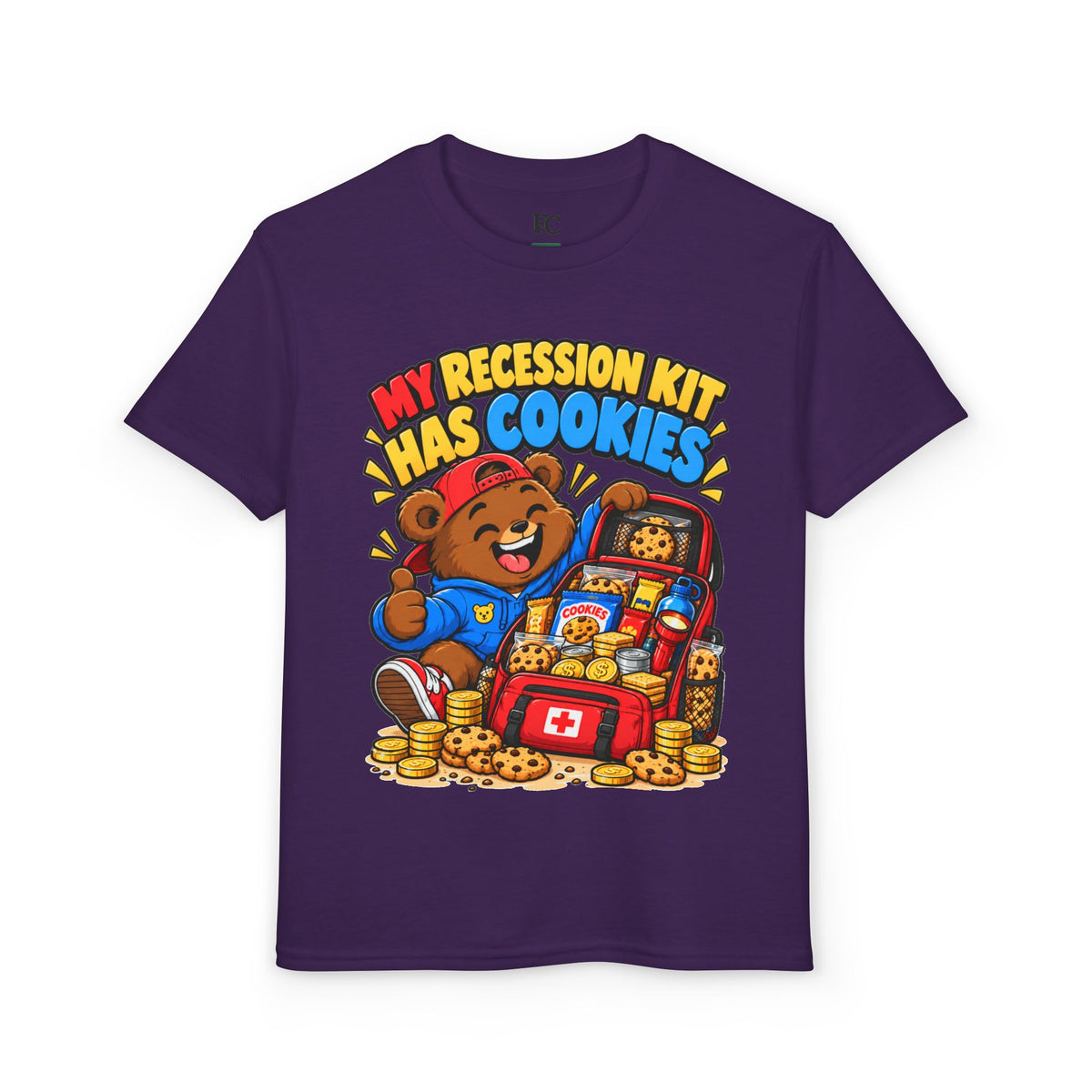 MY RECESSION KIT HAS COOKIES. Youth Tee | Funny Finance Kids Clothing