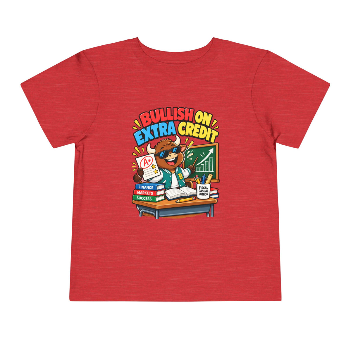BULLISH ON EXTRA CREDIT. Toddler Tee | Funny Finance Kids Clothing