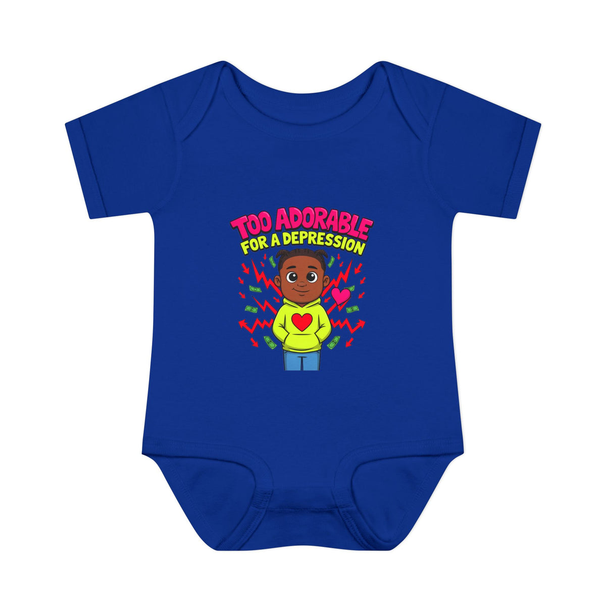 TOO ADORABLE FOR A DEPRESSION. Boys' Baby Bodysuit | Funny Finance Kids Clothing