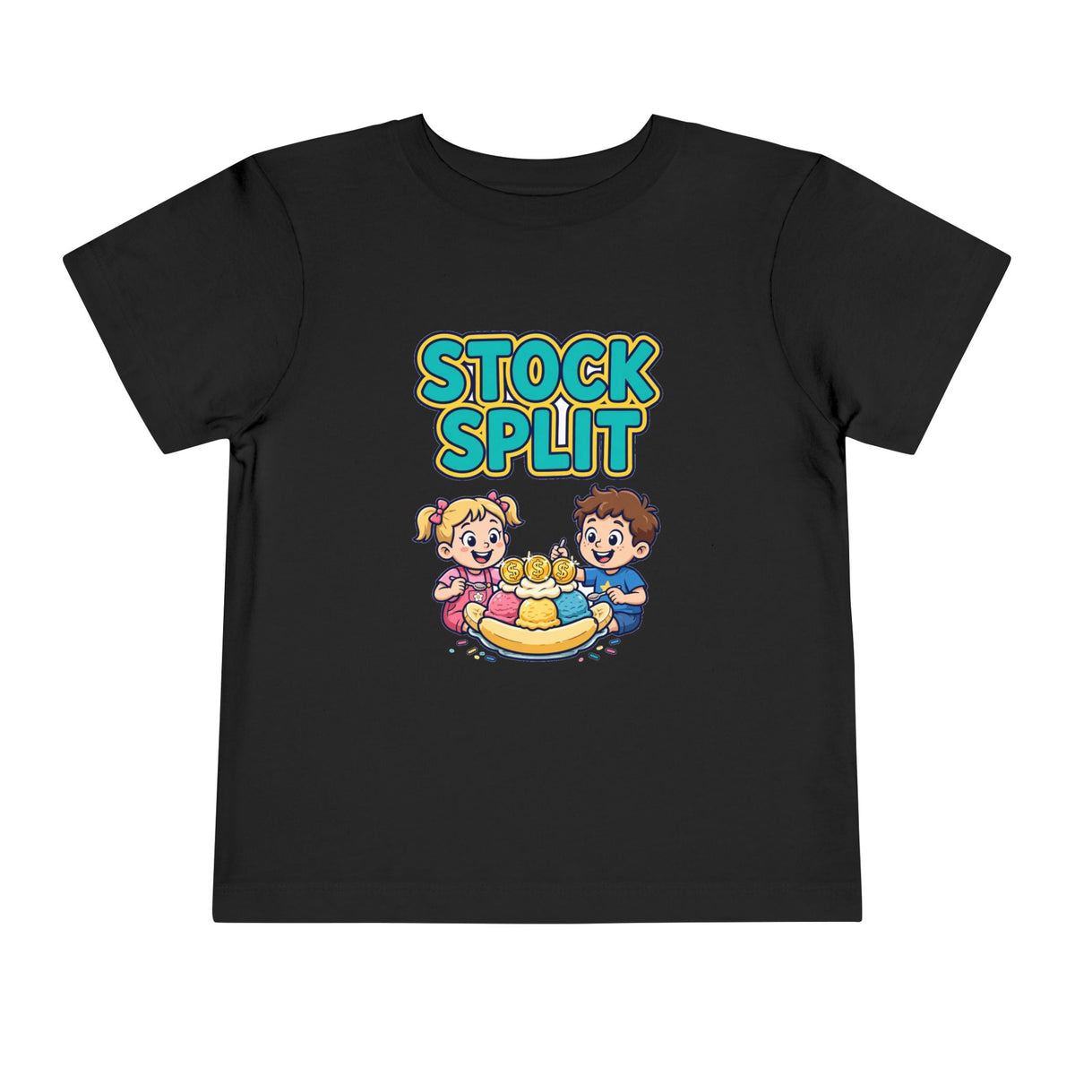 STOCK SPLIT. Girls' Toddler Tee | Funny Finance Kids Clothing