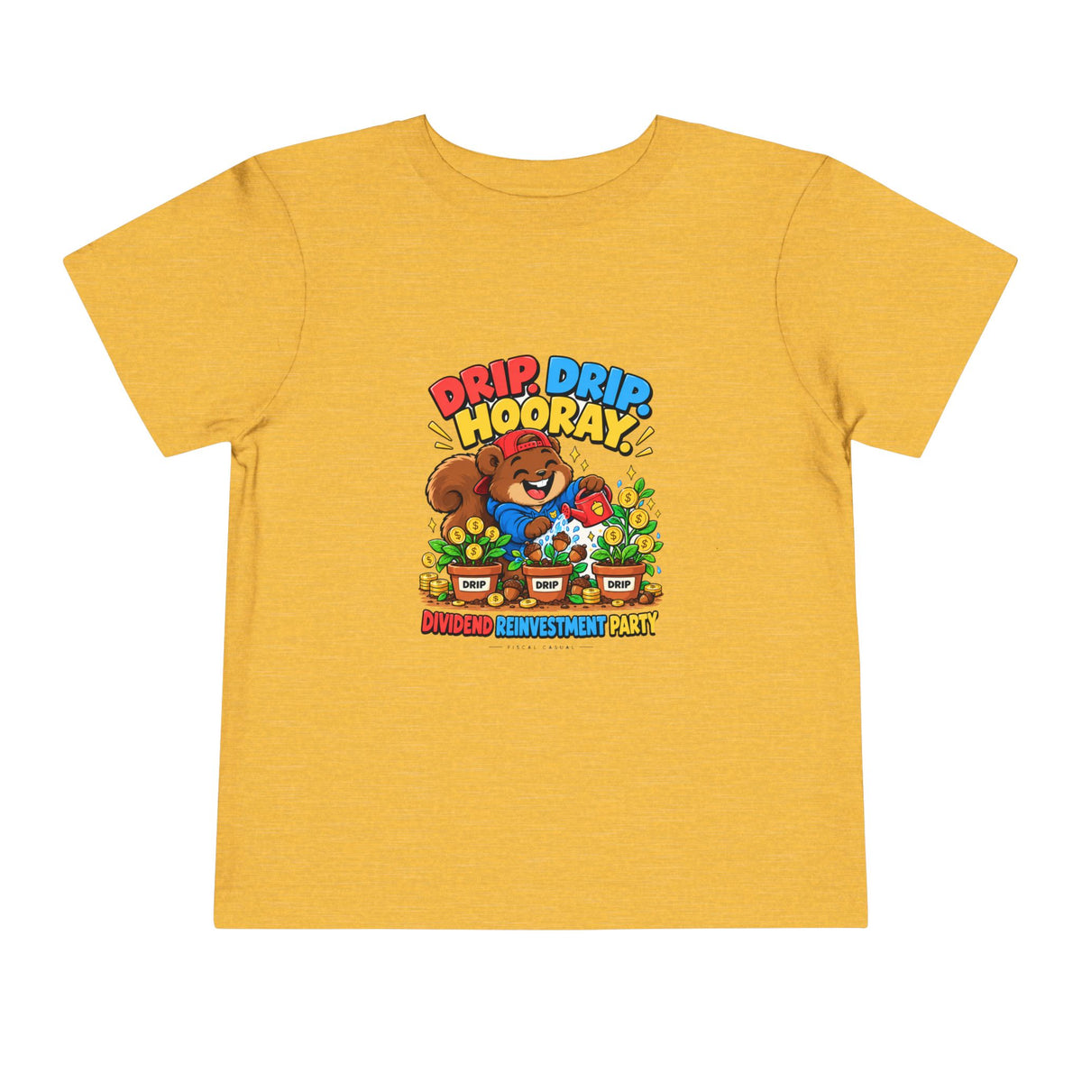 SQUIRREL DIVIDEND PARTY. Toddler Tee | Funny Finance Kids Clothing