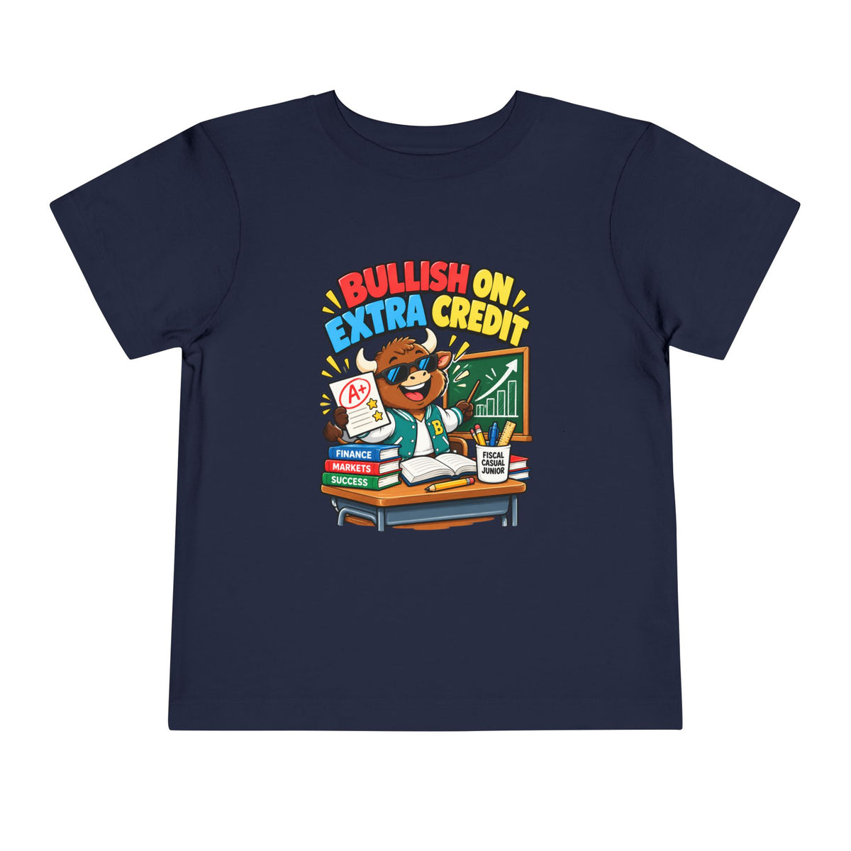 BULLISH ON EXTRA CREDIT. Toddler Tee | Funny Finance Kids Clothing