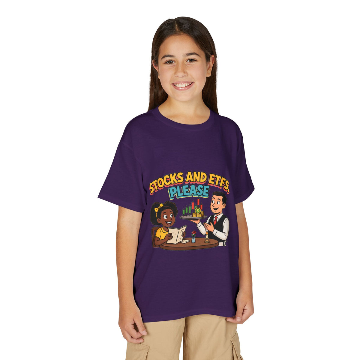 STOCKS AND ETFS, PLEASE. Girls' Youth Tee | Funny Finance Kids Clothing