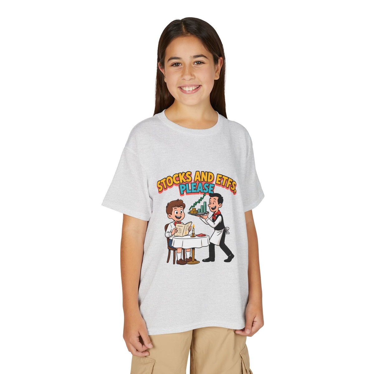 STOCKS AND ETFS, PLEASE. Boys' Youth Tee | Funny Finance Kids Clothing