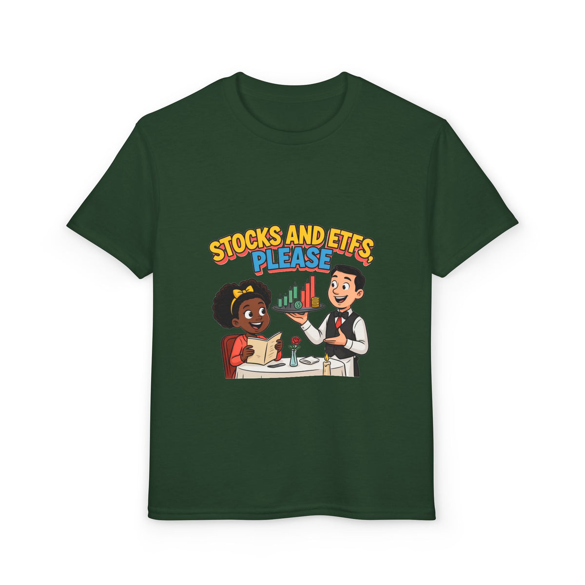 STOCKS AND ETFS, PLEASE. Girls' Youth Tee | Funny Finance Kids Clothing