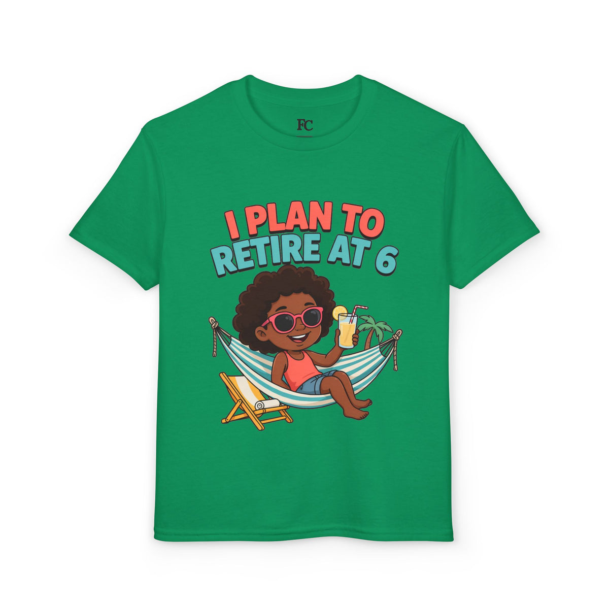 I PLAN TO RETIRE AT 6. Girls' Youth Tee | Funny Finance Kids Clothing