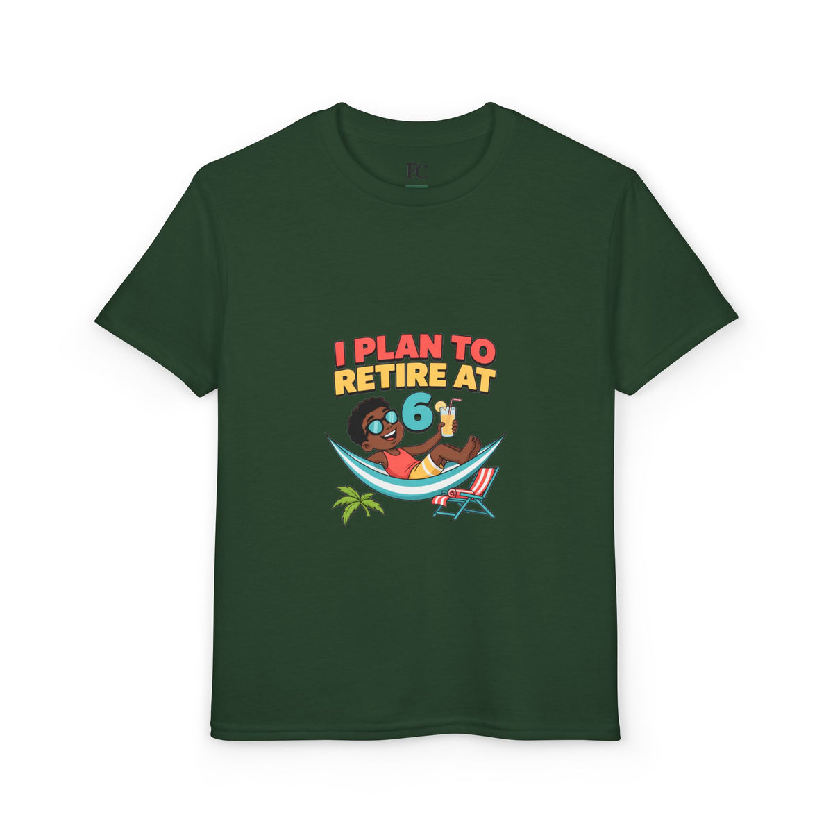 I PLAN TO RETIRE AT 6. Boys' Youth Tee | Funny Finance Kids Clothing