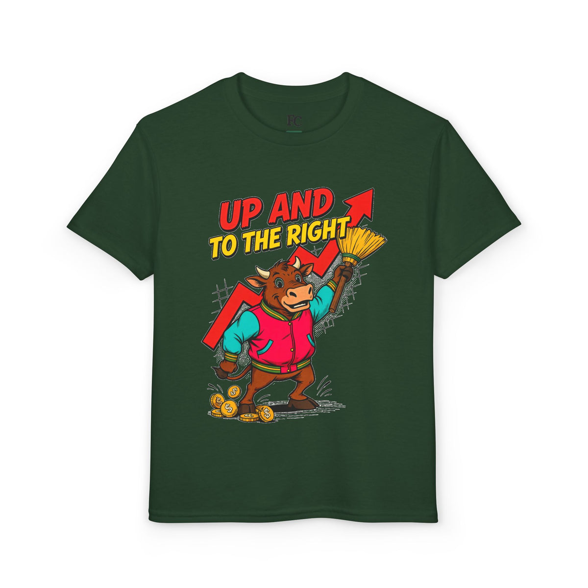 UP AND TO THE RIGHT. Youth Tee | Funny Finance Kids Clothing