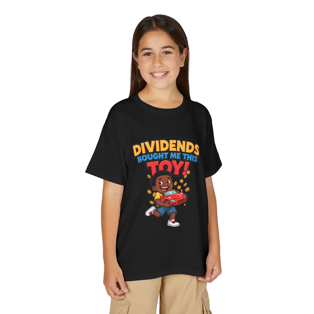 DIVIDENDS BOUGHT ME THIS TOY. Boys' Youth Tee | Funny Finance Kids Clothing