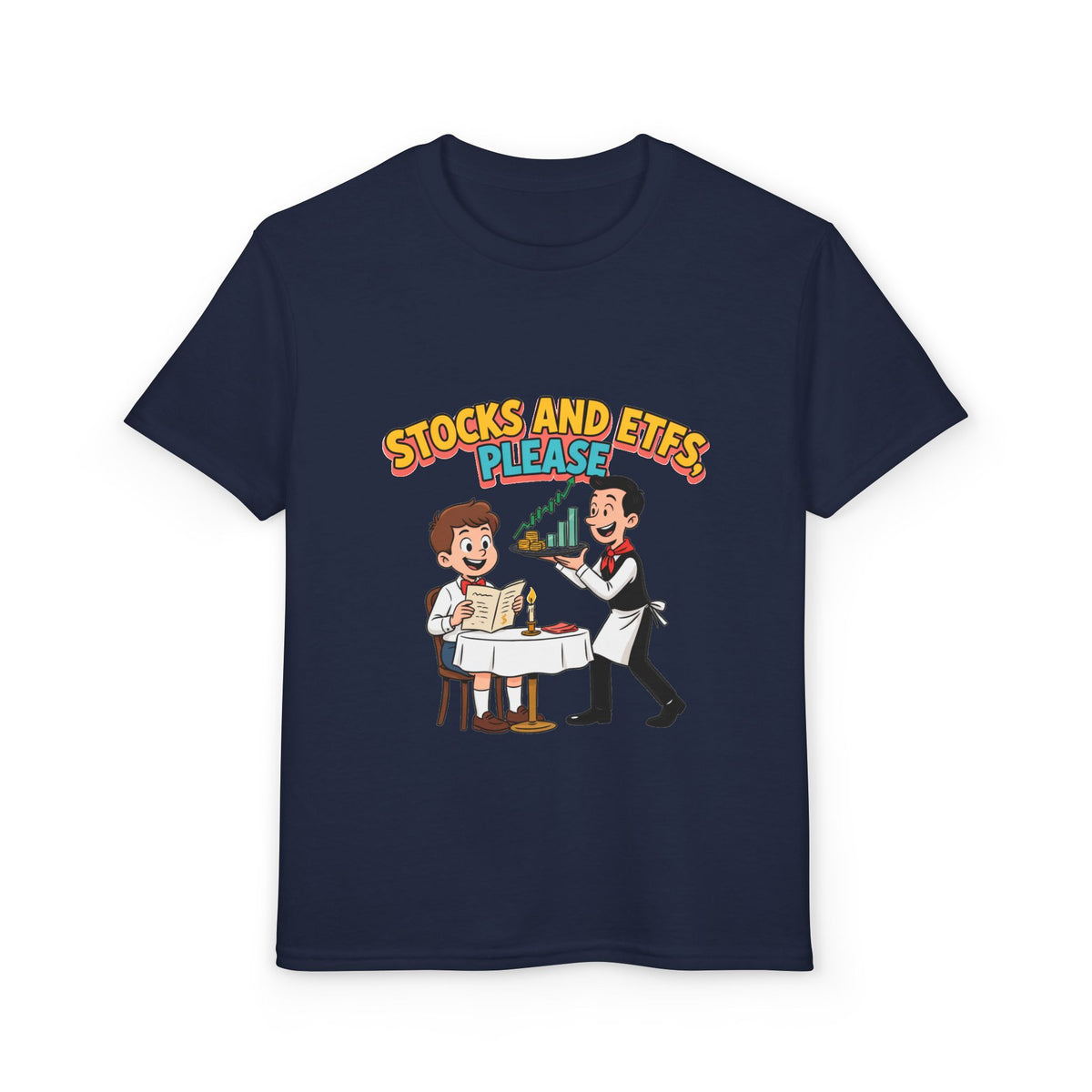 STOCKS AND ETFS, PLEASE. Boys' Youth Tee | Funny Finance Kids Clothing