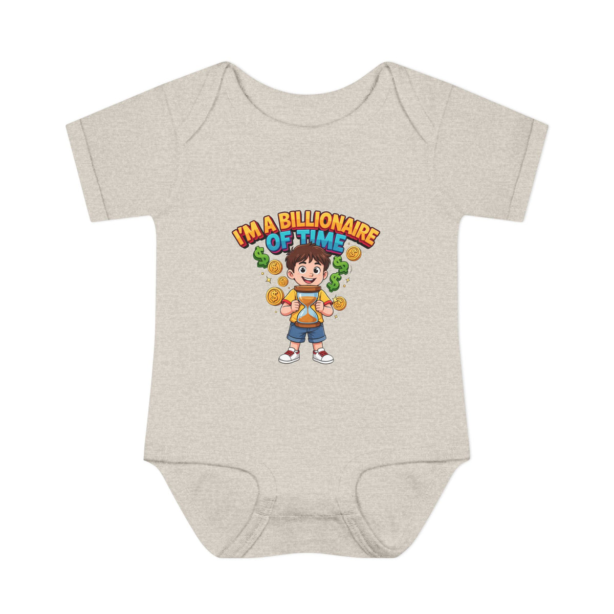 I'M A BILLIONAIRE OF TIME. Boys' Baby Bodysuit | Funny Finance Kids Clothing