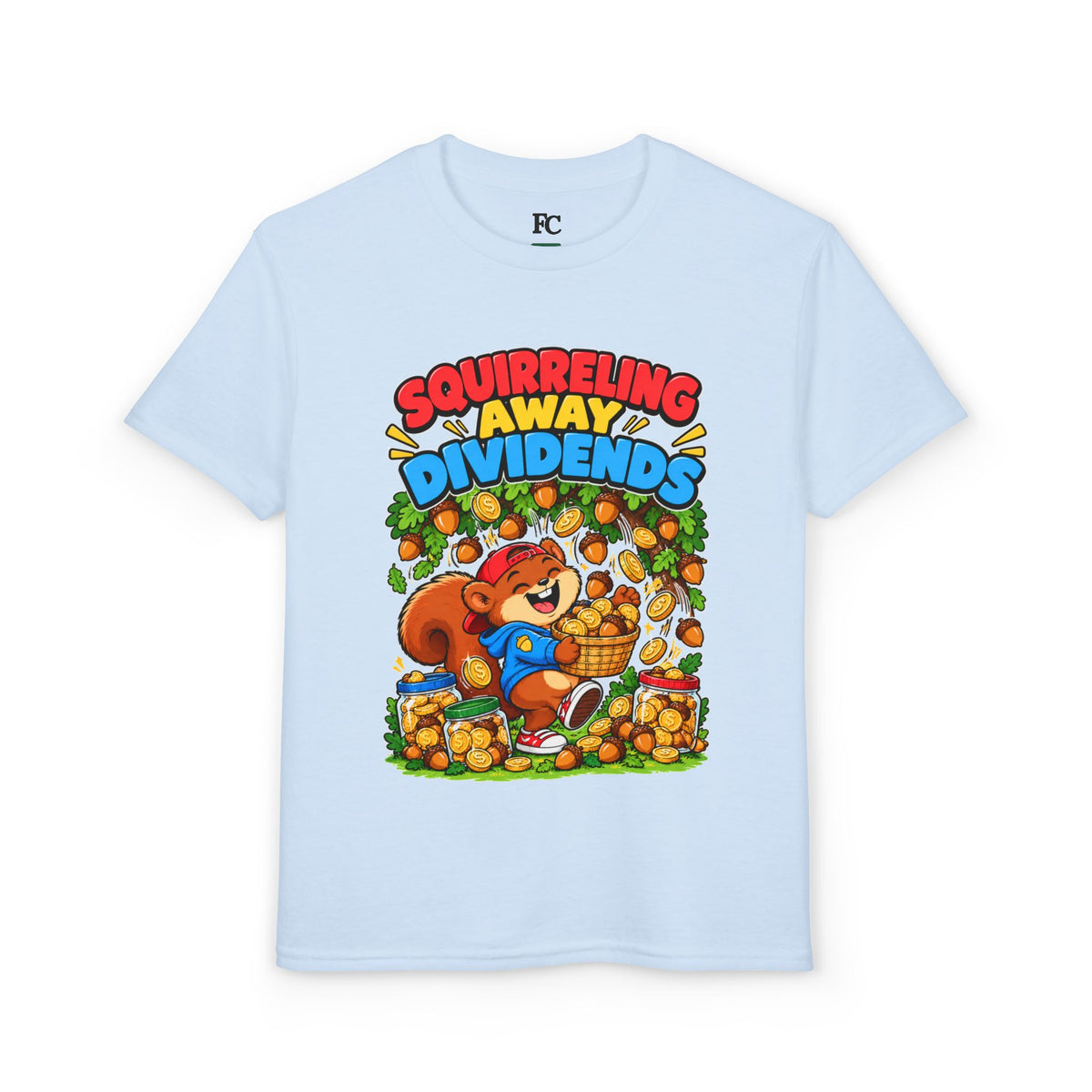 SQUIRRELING AWAY DIVIDENDS. Youth Tee | Funny Finance Kids Clothing